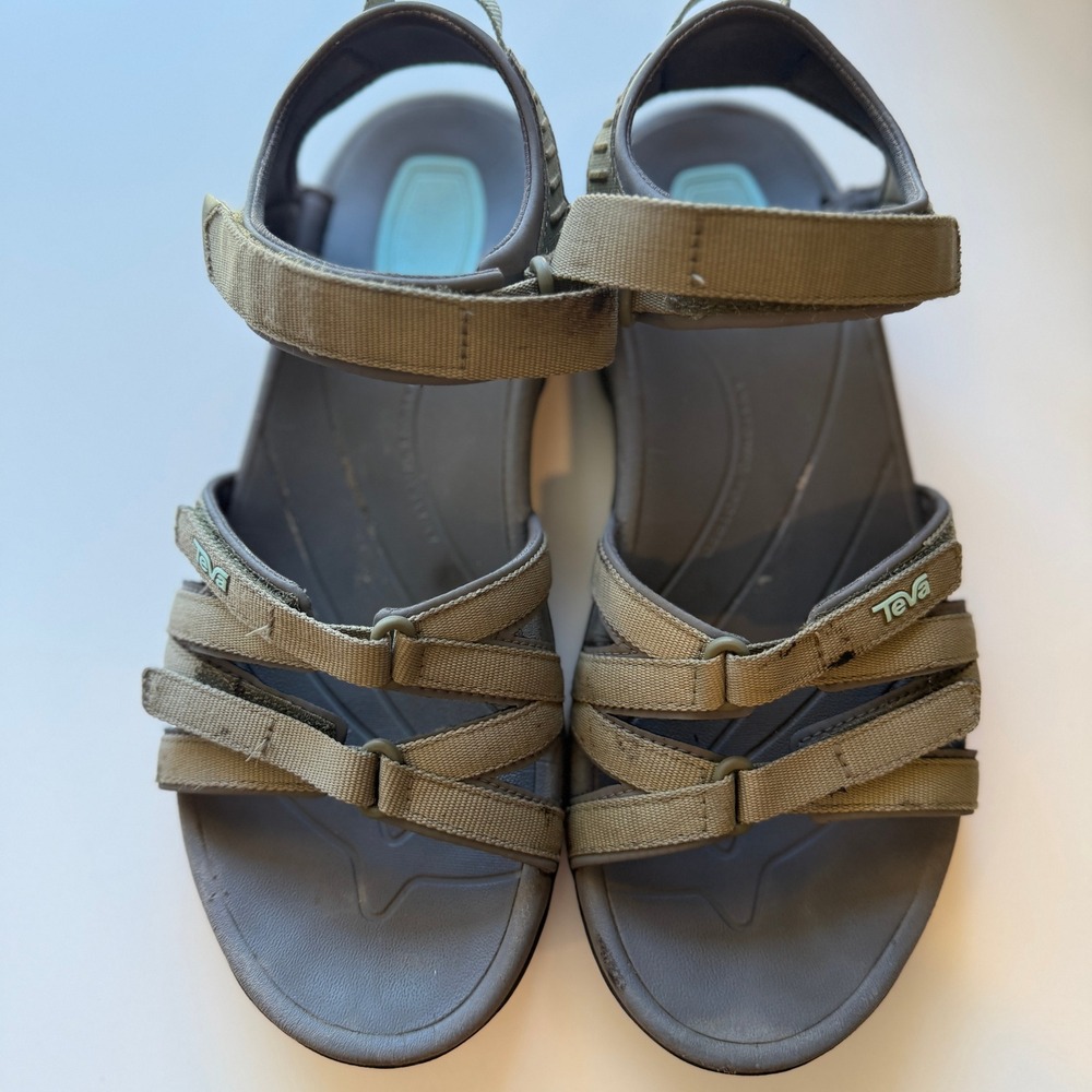 Teva Tirra Womens Olive Green Multi Strap Hiking Water Sandals Shoes